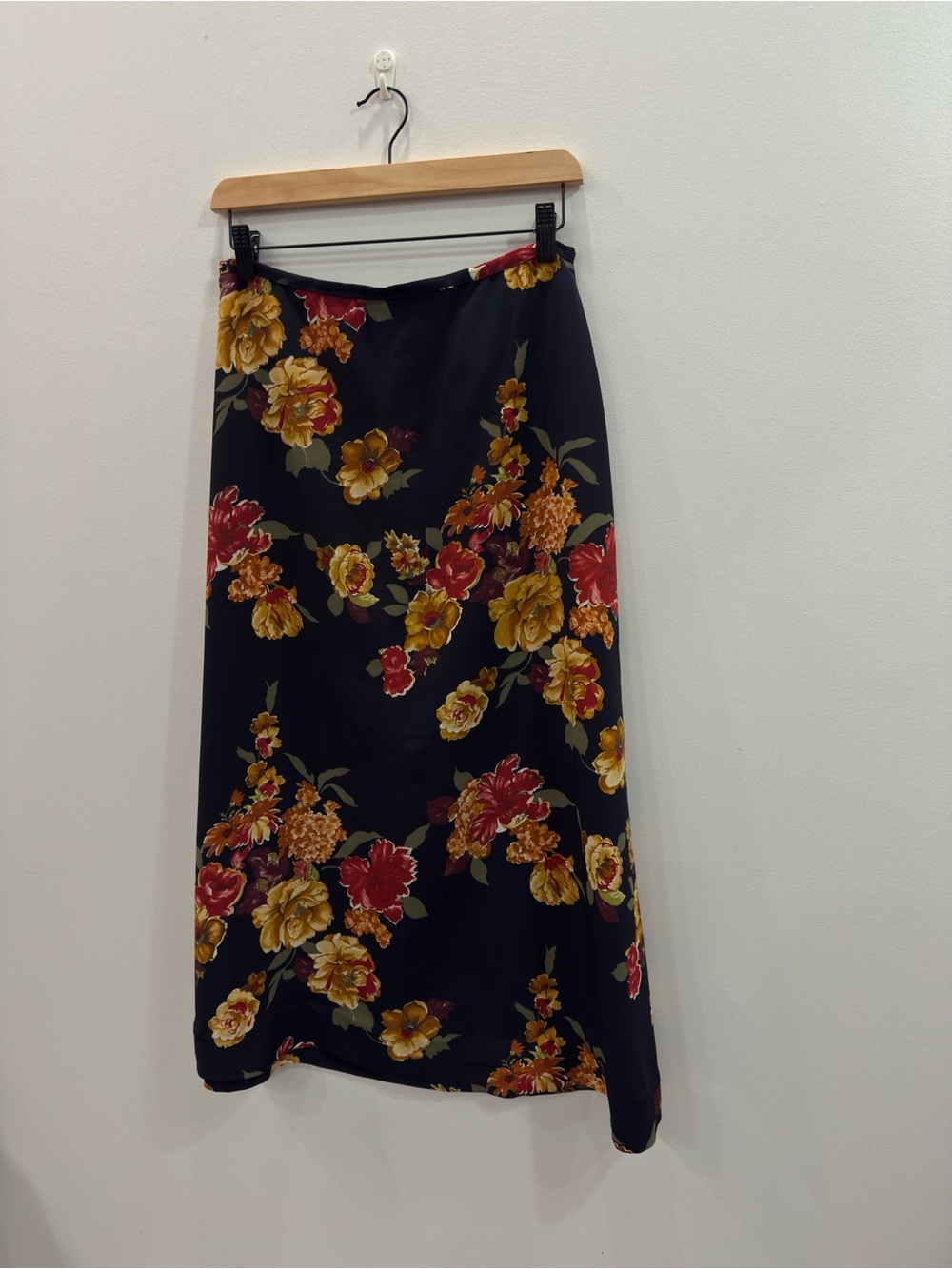 Vintage 90s Evidence Dark Moody Botanical Floral Maxi Skirt Fits Like S-M